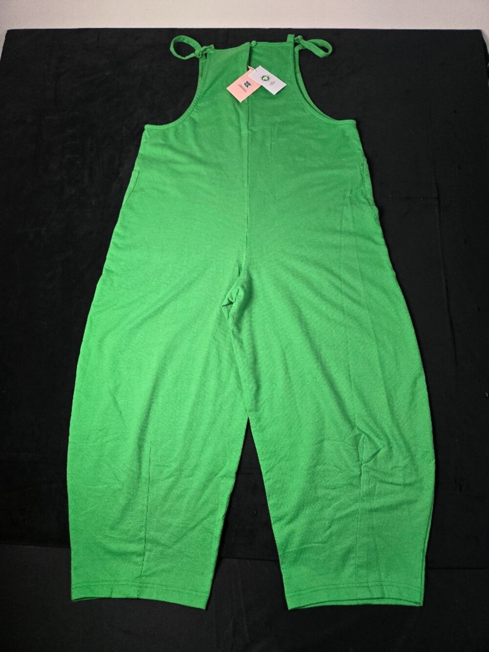 Lucy & Yak Green Organic Cotton Wide Leg Dungarees Size 8 NWT